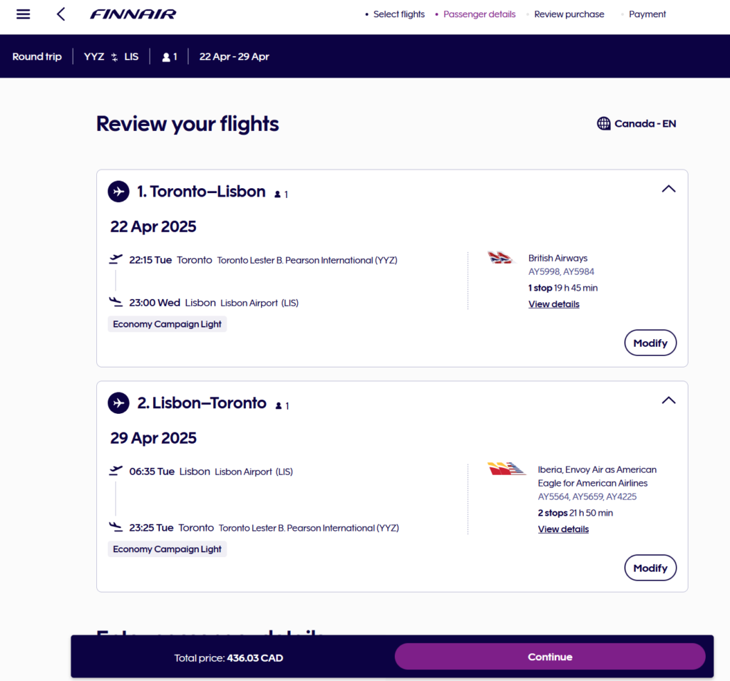 Toronto Flight Deal, Toronto to Lisbon, $336 Round Trip